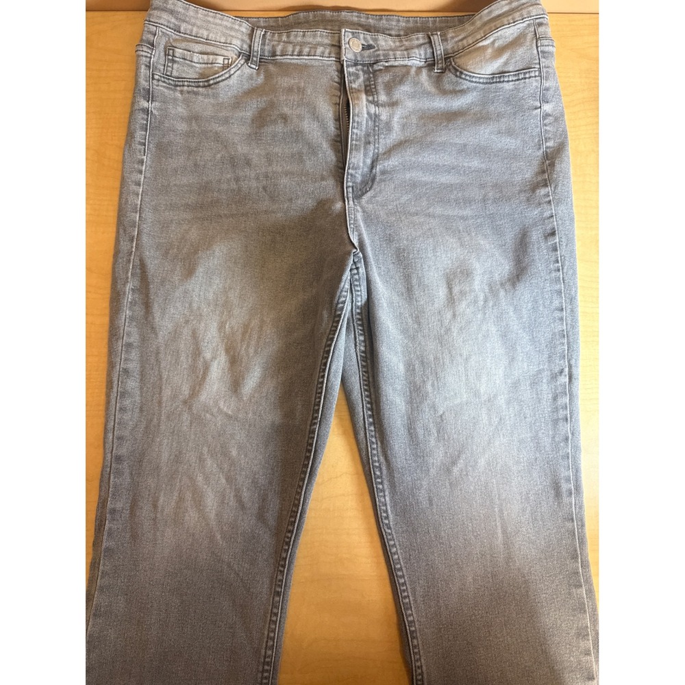 HM &Denim Grey Ultra High Waist Jeggings Skinny Fit Ankle Jeans Womens XL